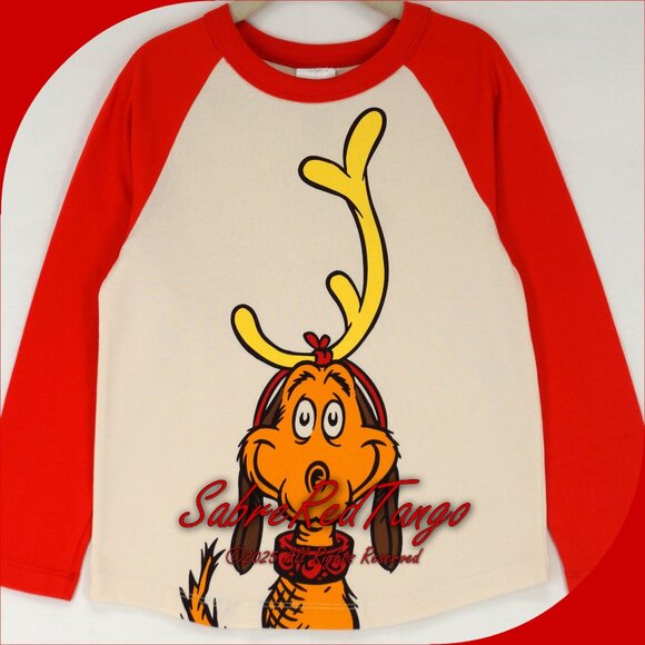NWT Hanna Andersson Dr Seuss Grinch Baseball Tee Max Red 110 5 - Picture 1 of 4